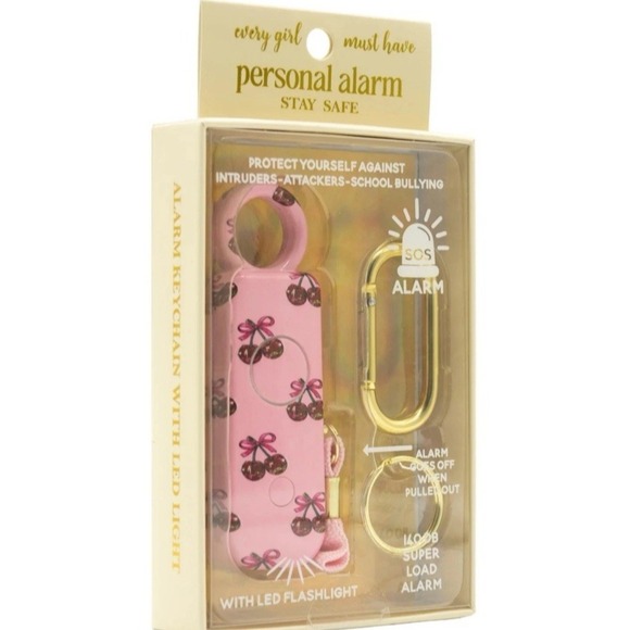 Personal Alarm Keychain with LED Flashlight SOS Alarm Cherry Simply Southern - Picture 3 of 5